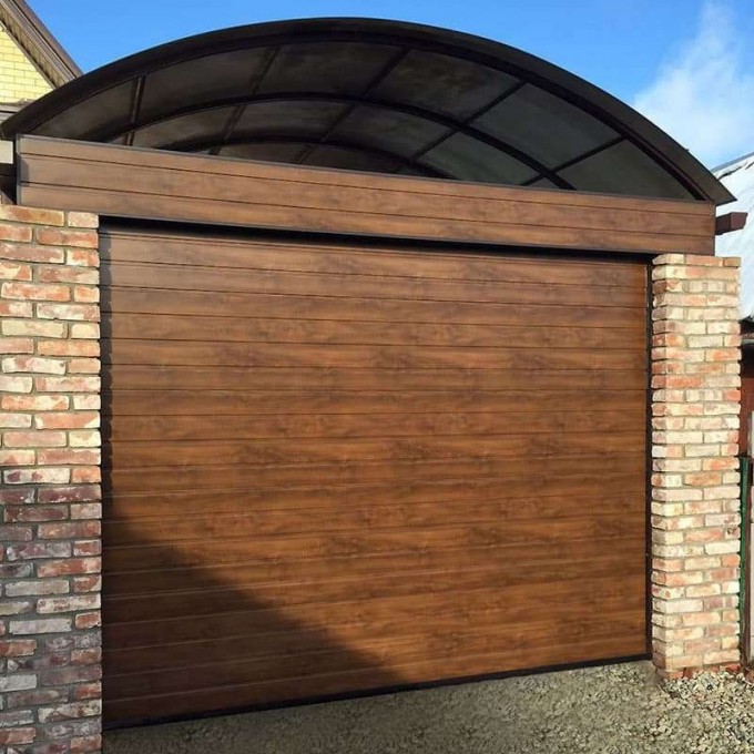 Автоматические гаражные секционные ворота под навес ALUTECH Prestige 2750×2500 мм 21121 Автоматические гаражные секционные ворота под навес ALUTECH Prestige 2750×2500 мм 21121