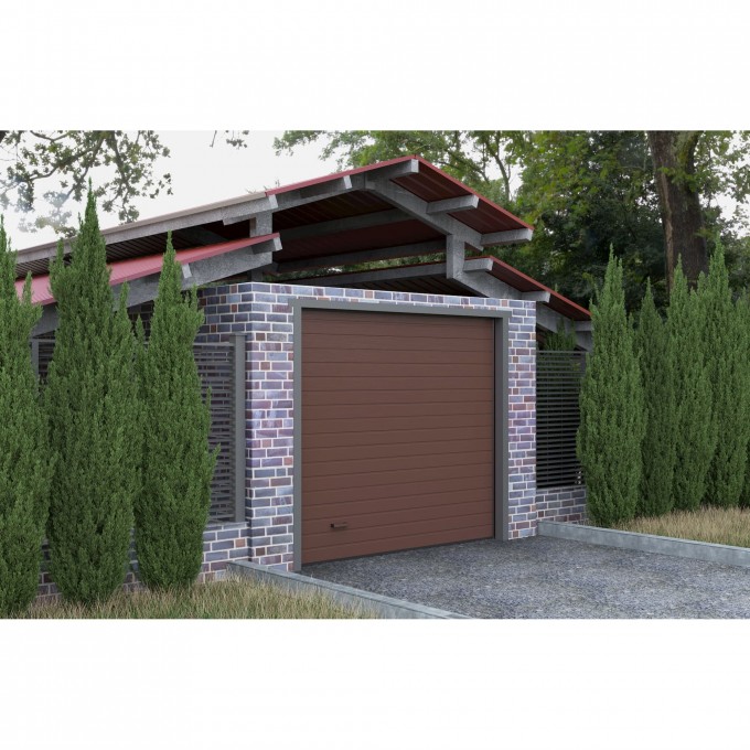 Автоматические гаражные секционные ворота под навес ALUTECH Trend 2500×2250 мм 47996 Автоматические гаражные секционные ворота под навес ALUTECH Trend 2500×2250 мм 47996