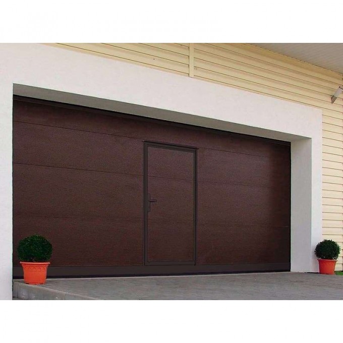 Автоматические подъемные секционные гаражные ворота ALUTECH Trend 2625×2250 мм со встроенной калиткой 19396 Автоматические подъемные секционные гаражные ворота ALUTECH Trend 2625×2250 мм со встроенной калиткой 19396