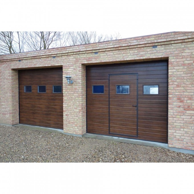 Автоматические секционные гаражные ворота с калиткой ALUTECH Prestige 3000×2250 мм 18266 Автоматические секционные гаражные ворота с калиткой ALUTECH Prestige 3000×2250 мм 18266