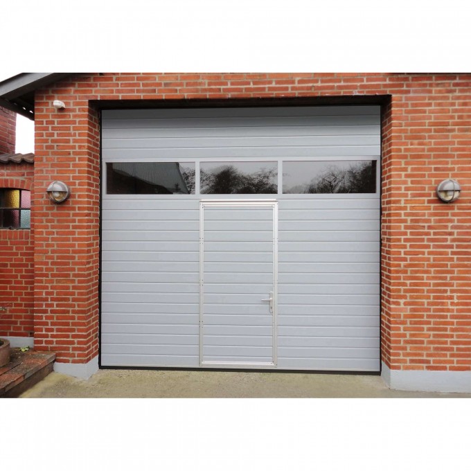 Автоматические секционные гаражные ворота с калиткой ALUTECH Trend 2500×2500 мм 18265 Автоматические секционные гаражные ворота с калиткой ALUTECH Trend 2500×2500 мм 18265