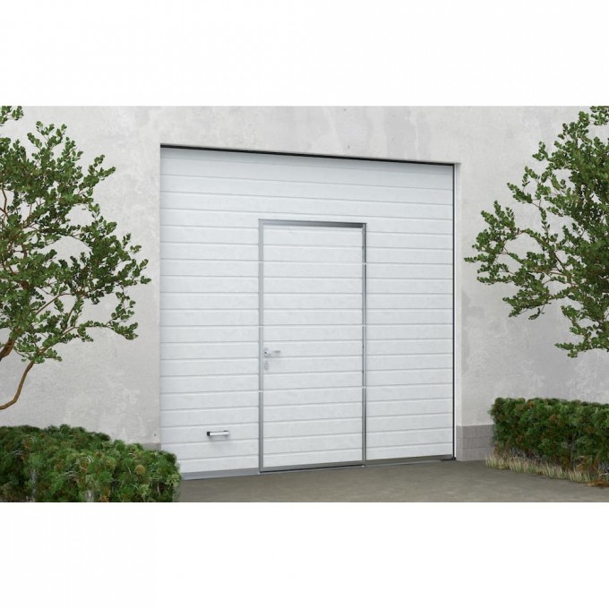 Автоматические секционные гаражные ворота с калиткой ALUTECH Trend 2750×2500 мм 47255 Автоматические секционные гаражные ворота с калиткой ALUTECH Trend 2750×2500 мм 47255