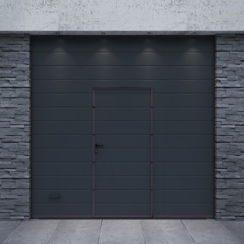 Гаражные секционные ворота с калиткой ALUTECH Trend 3000×3000 мм Гаражные секционные ворота с калиткой ALUTECH Trend 3000×3000 мм
