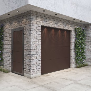 Гаражные ворота с дверью ALUTECH Prestige 2500×2250 мм Гаражные ворота с дверью ALUTECH Prestige 2500×2250 мм