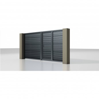 Распашные ворота со встроенной калиткой ALUTECH Prestige 3500×2000 мм Распашные ворота со встроенной калиткой ALUTECH Prestige 3500×2000 мм